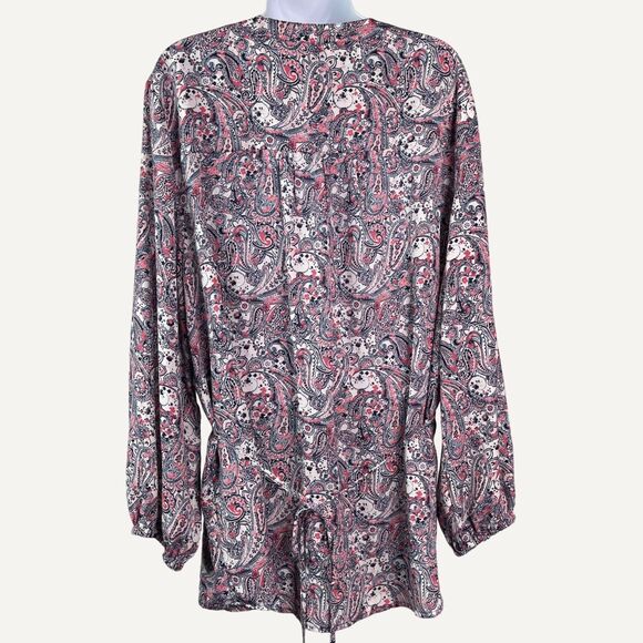 Terra & Sky Shirt Womans 2X Paisley Long Sleeve Button Down - Picture 4 of 5